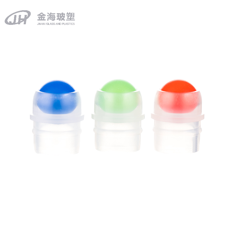 Garrafa de vidro de vidro de rolos coloridos plástico para produtos de cuidados com a pele cosméticos